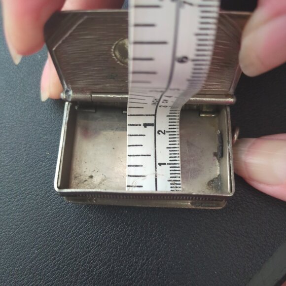 Antique 19th c. Silver Plated Book Vesta Case Pendant Engraved - Picture 13 of 13